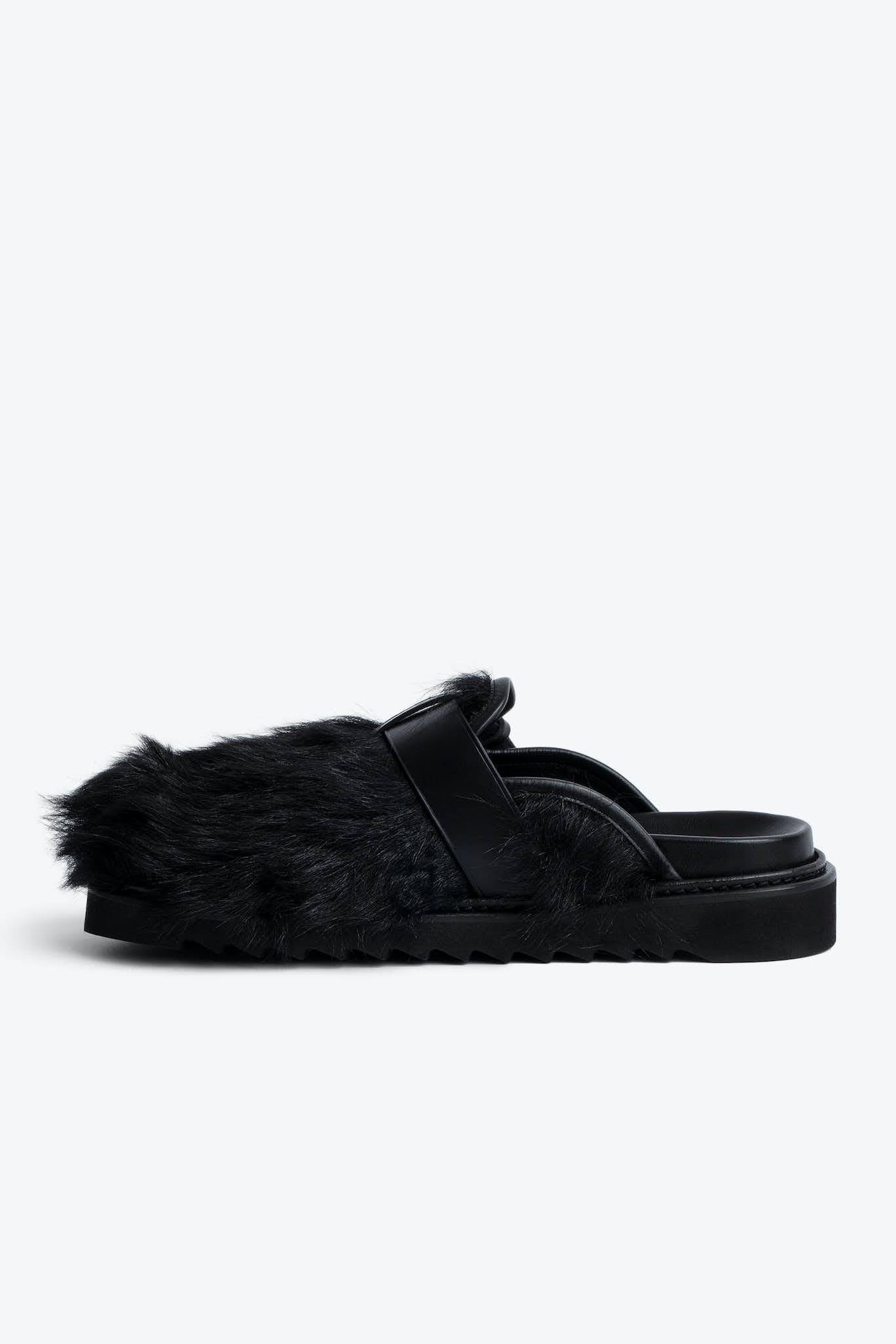 Alpha Mules Hairy Lambskin
