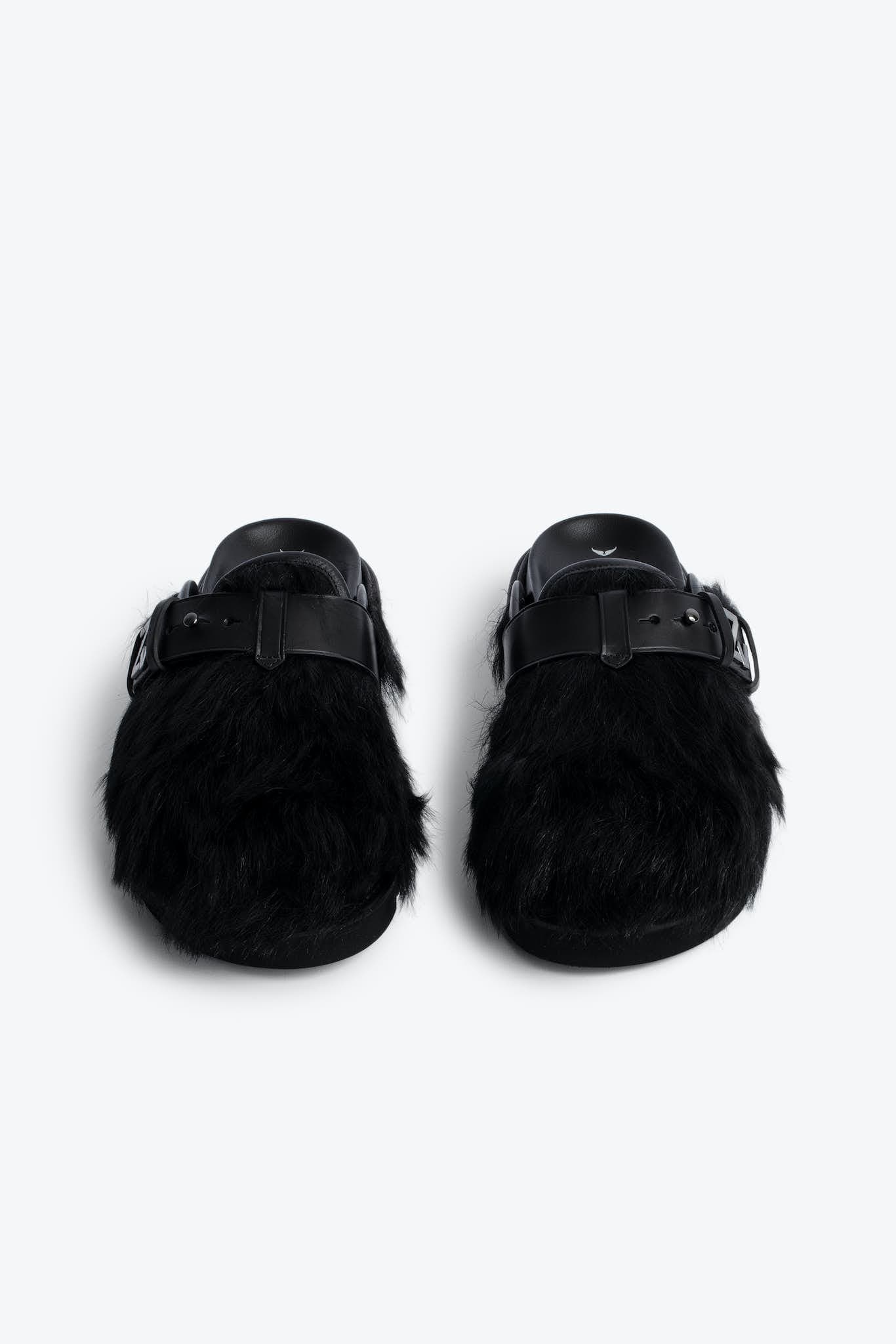 Alpha Mules Hairy Lambskin