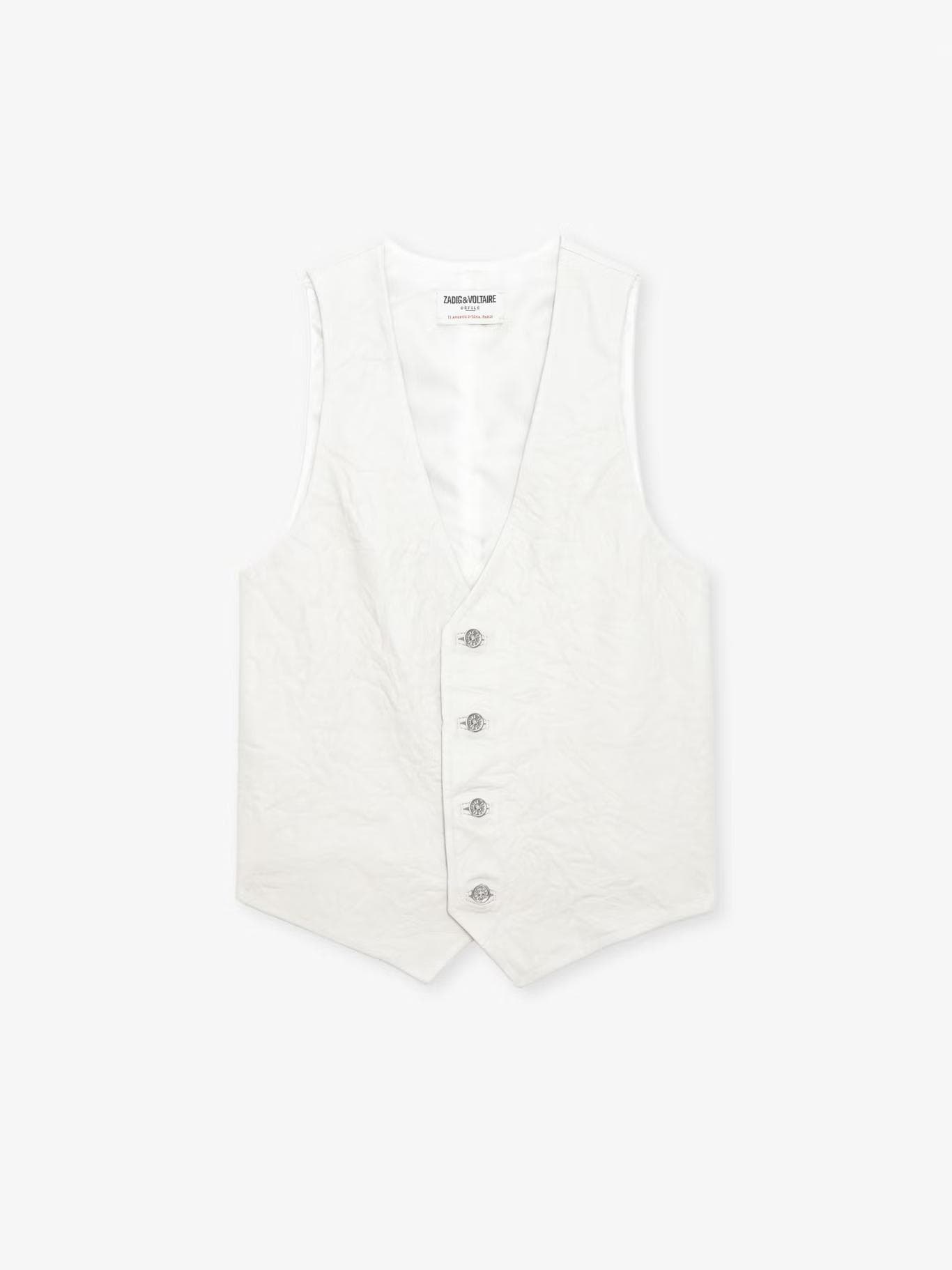 Emilie Crinkled Leather Vest