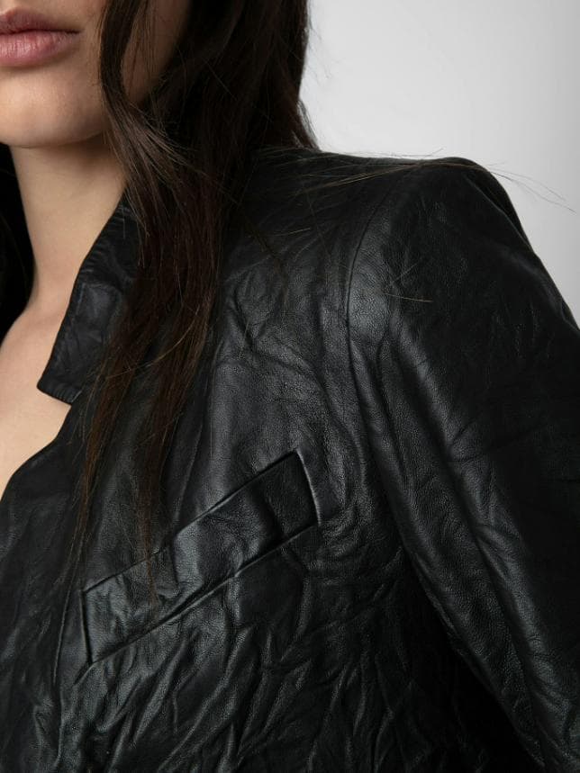 Verys Crinkled Leather Jacket