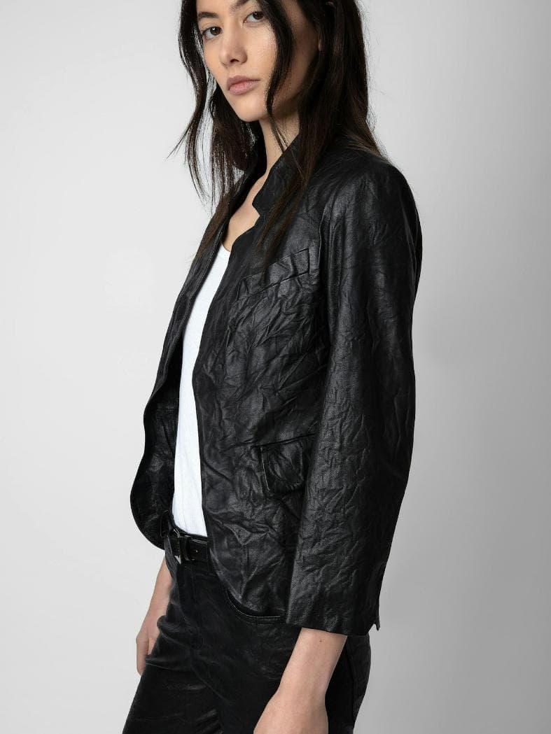 Verys Crinkled Leather Jacket
