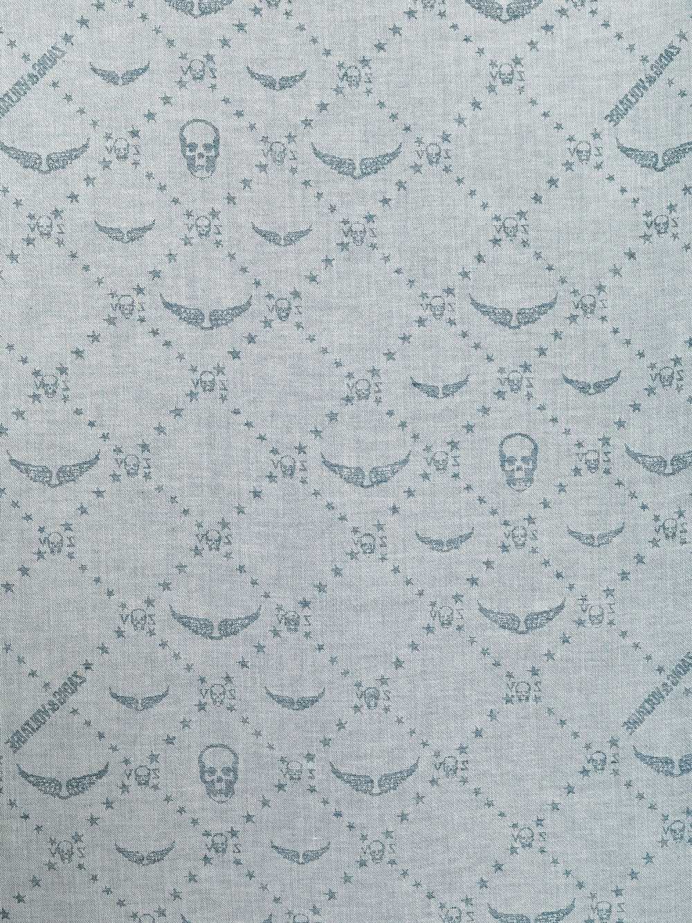 Liz Denim Monogram Scarf