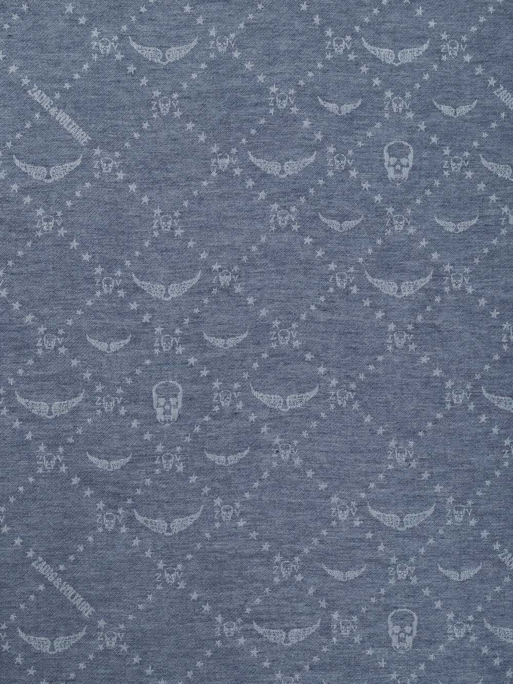 Liz Denim Monogram Scarf