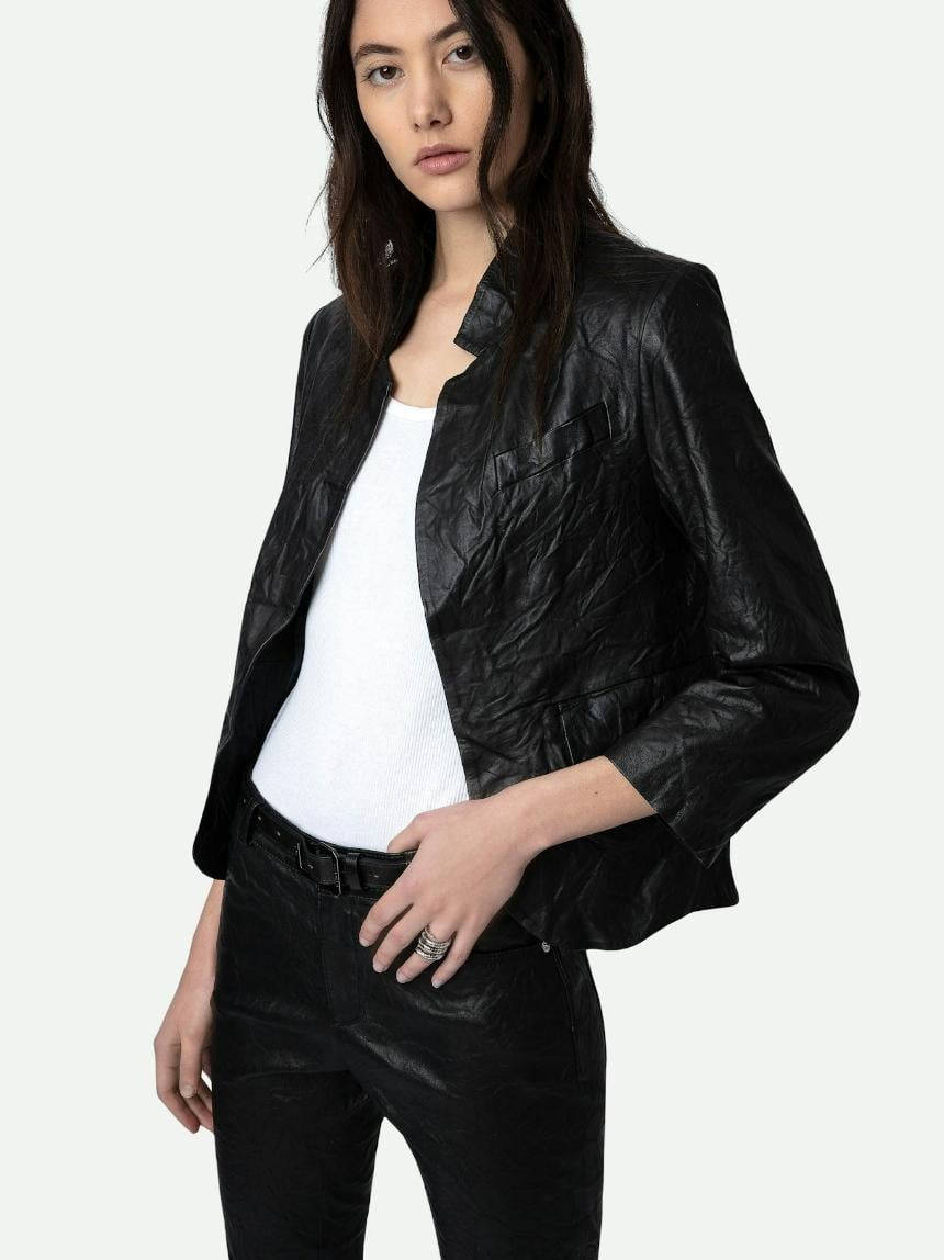 Verys Crinkled Leather Jacket