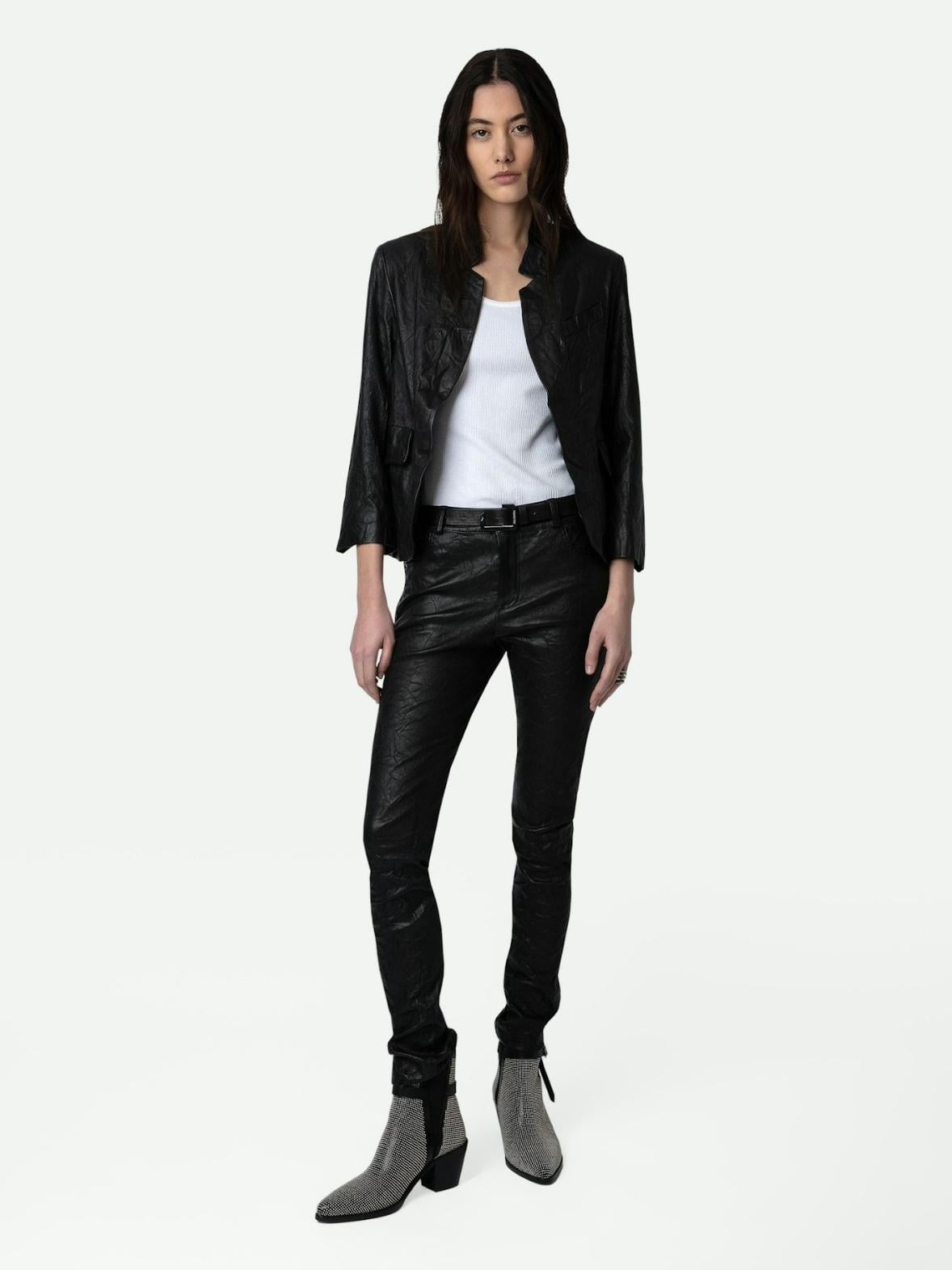 Verys Crinkled Leather Jacket