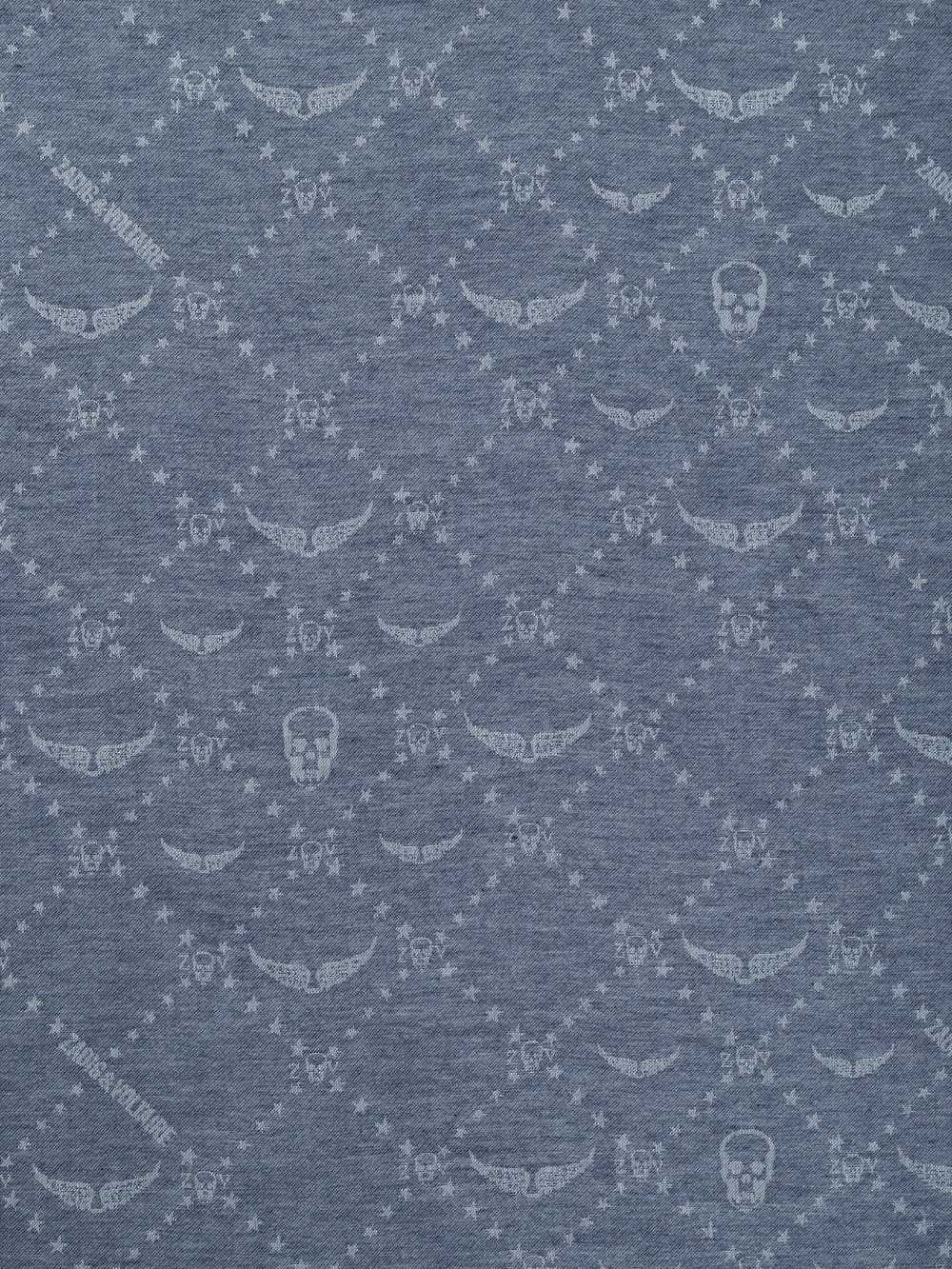 Liz Denim Monogram Scarf