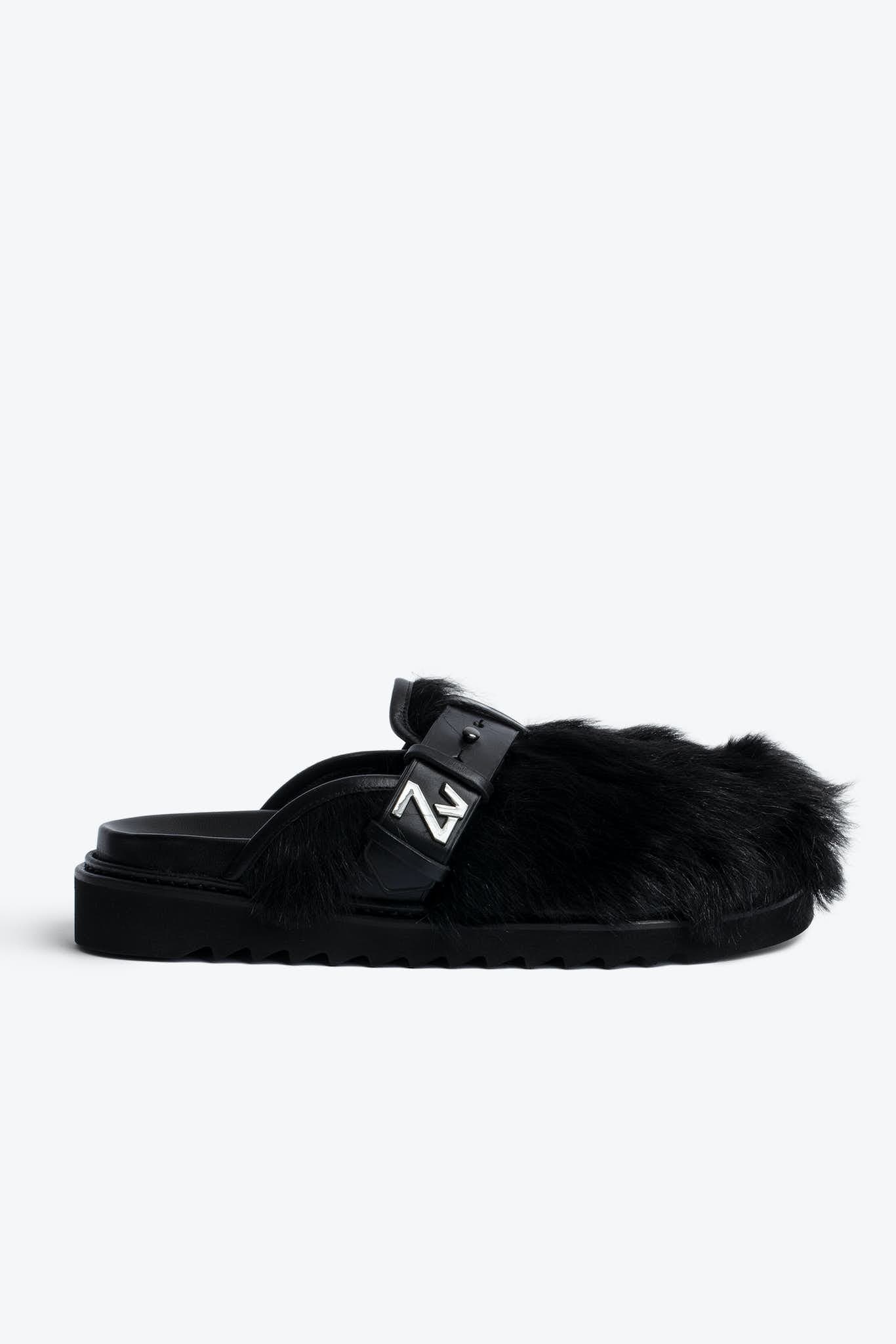 Alpha Mules Hairy Lambskin
