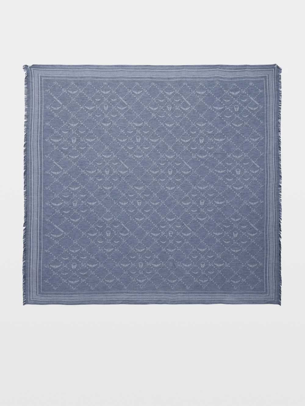 Liz Denim Monogram Scarf